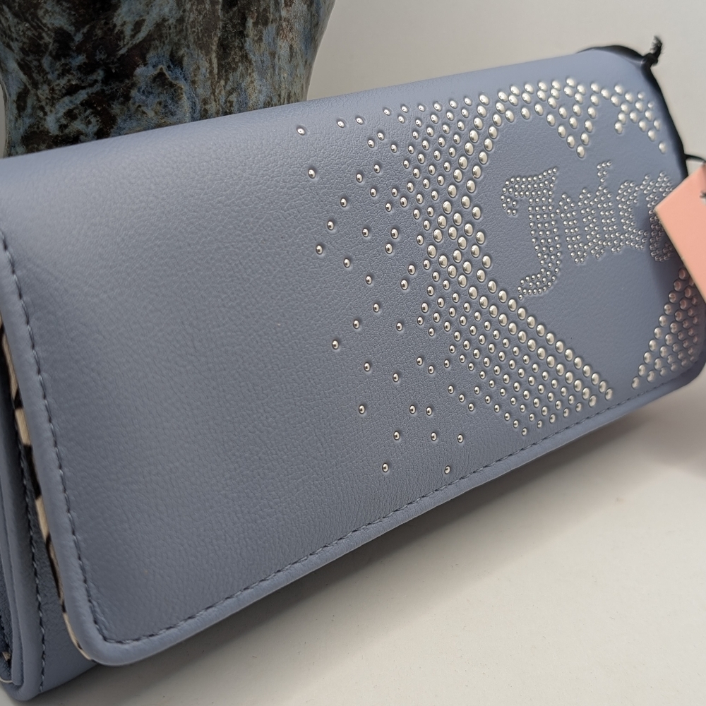 Juicy Couture Light Blue Studded Heart Wallet